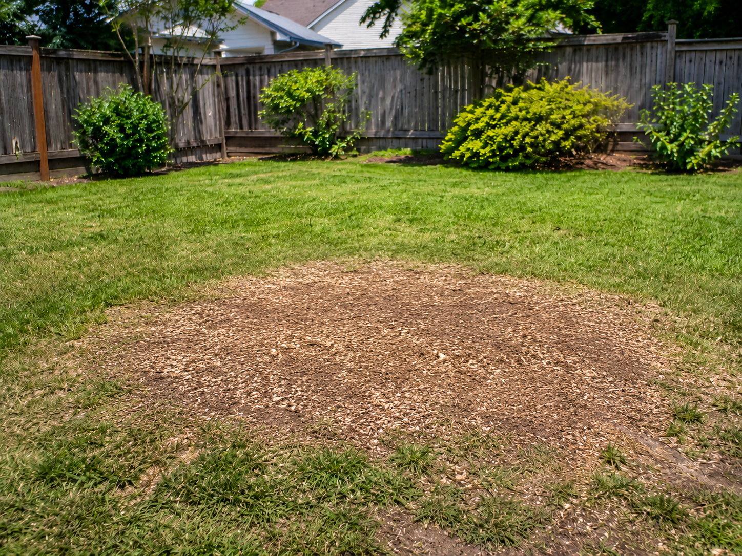 Clean backyard after stump removal