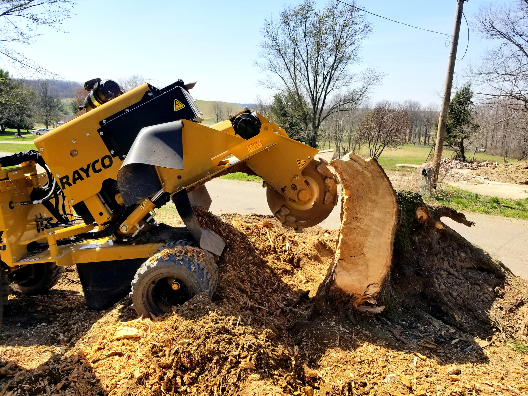 C4 Land Solutions stump grinding equipment at work