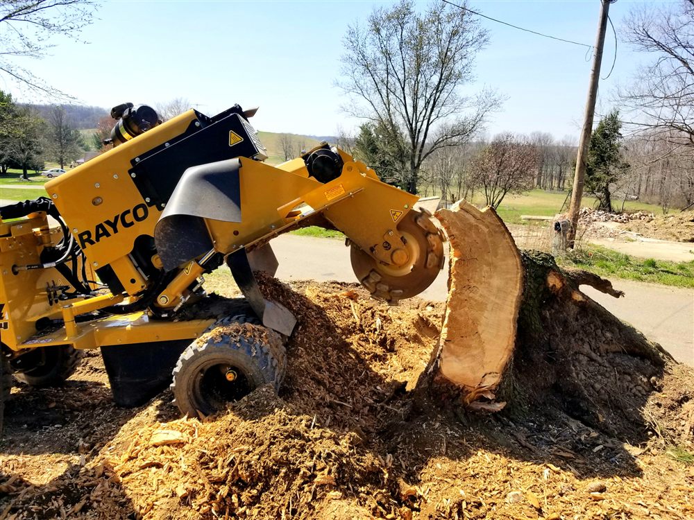 C4 Land Solutions stump grinding equipment at work